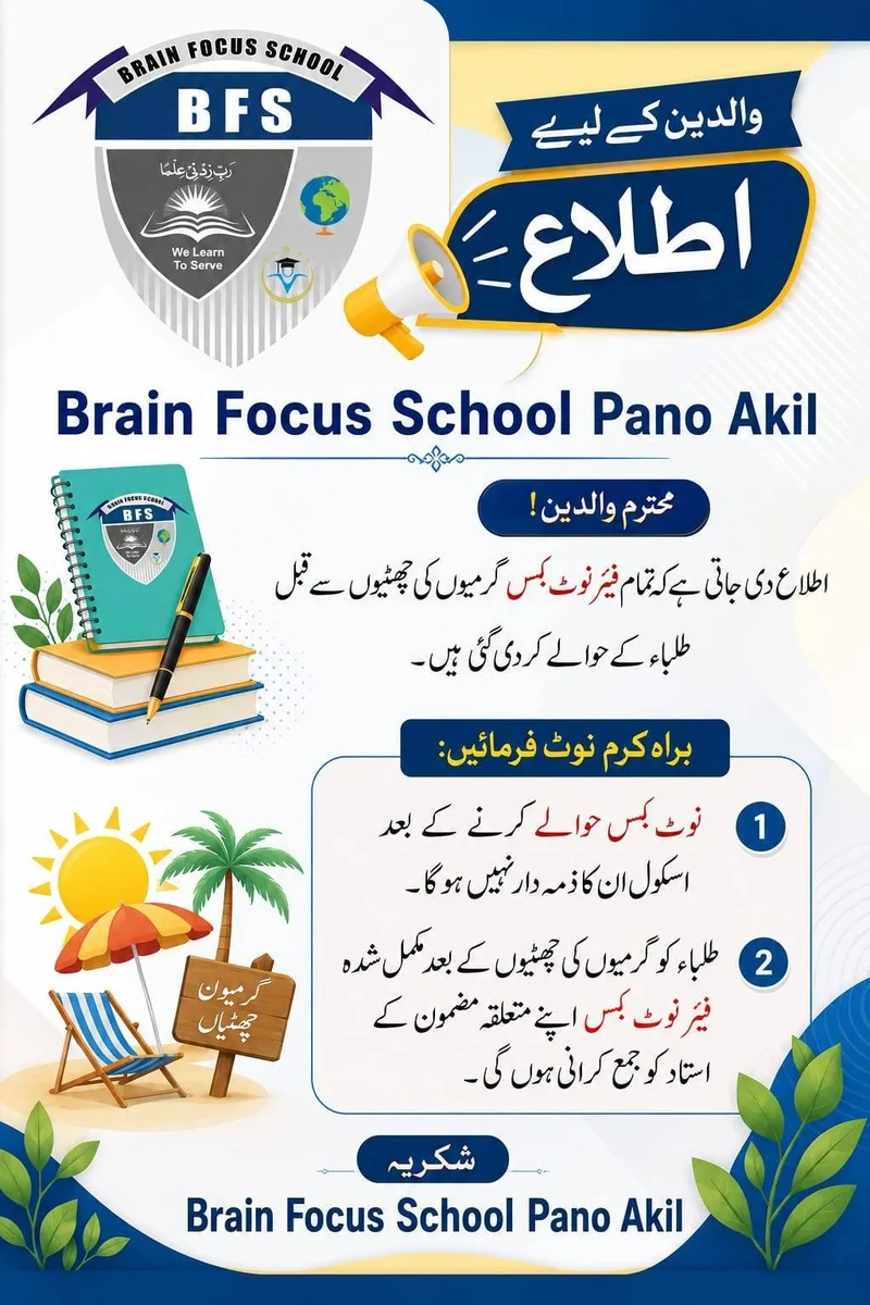 Urdu parents notice poster
