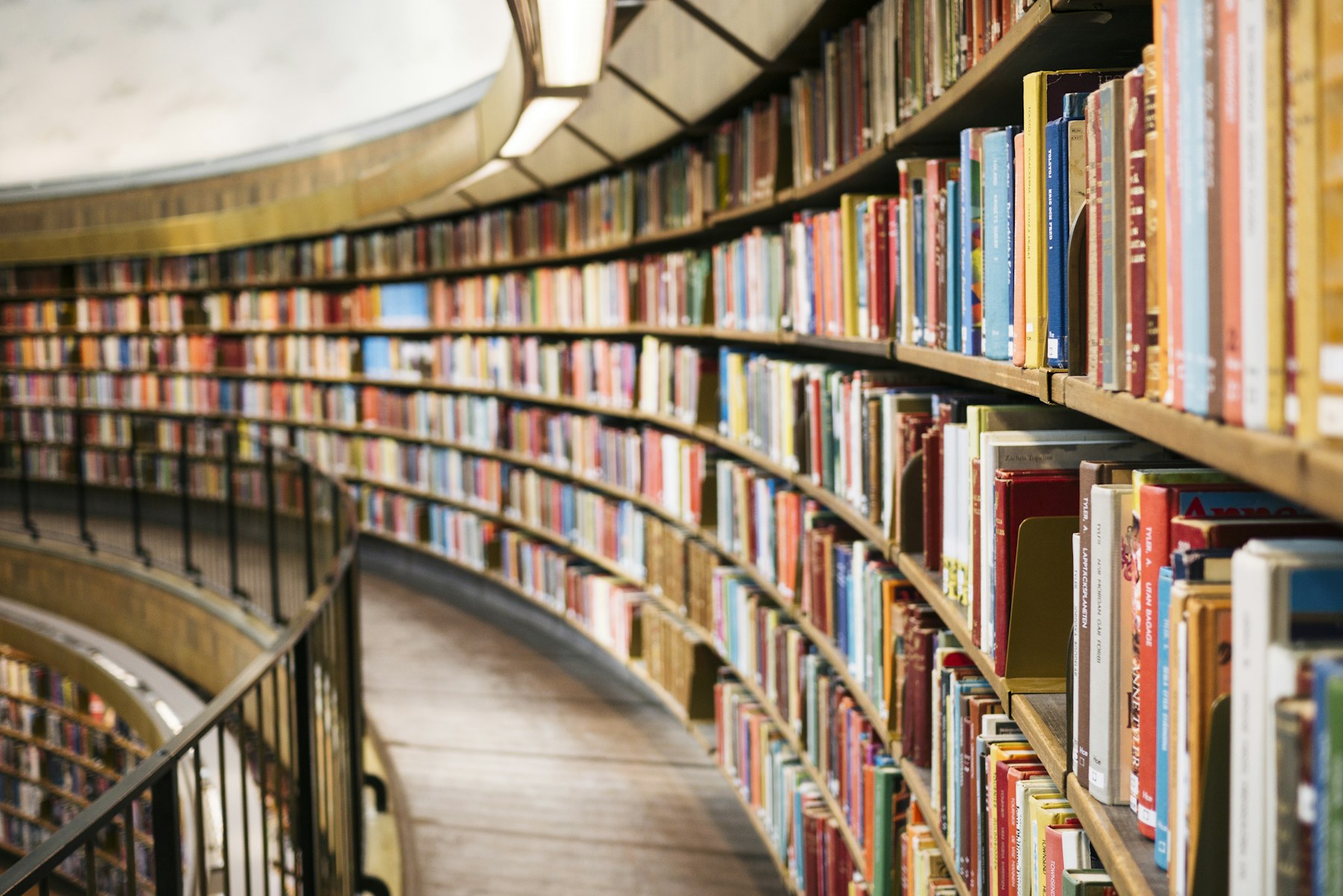 Premium library with bookshelves and study tables